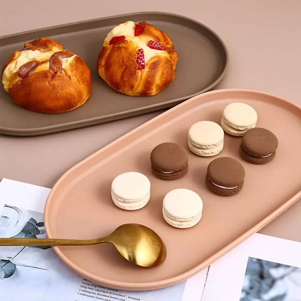 Dessert Tray Stackable Oval Food Serving Tray Free Spit Bone Dish Snack Plate Reusable Smooth Edge Food Plate For Kitchen Dining Dish Dessert Cake Stand