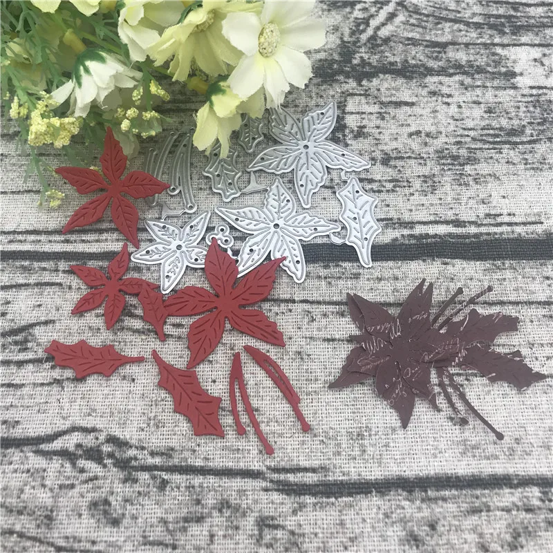 3D 공예 금속 절단 다이 컷 금형, 크리스마스 꽃 잎, 스크랩북 종이 공예 칼 금형, 블레이드 펀치 스텐실 다이