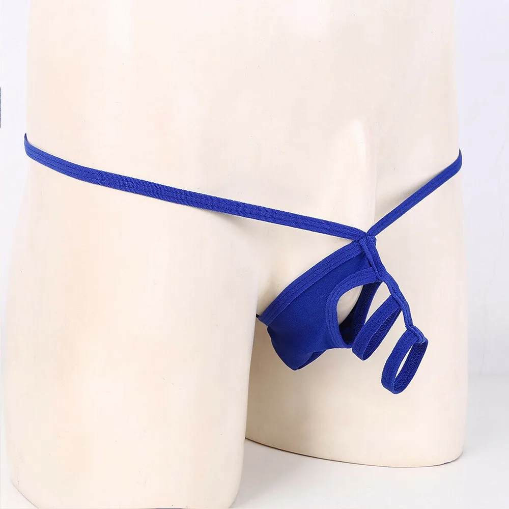 

Full Hole Men G-String Thongs Sexy Open Crotch Briefs T-Back Funny Underwear For Gay Men Crotchless Underpants Cock Ring Briefs