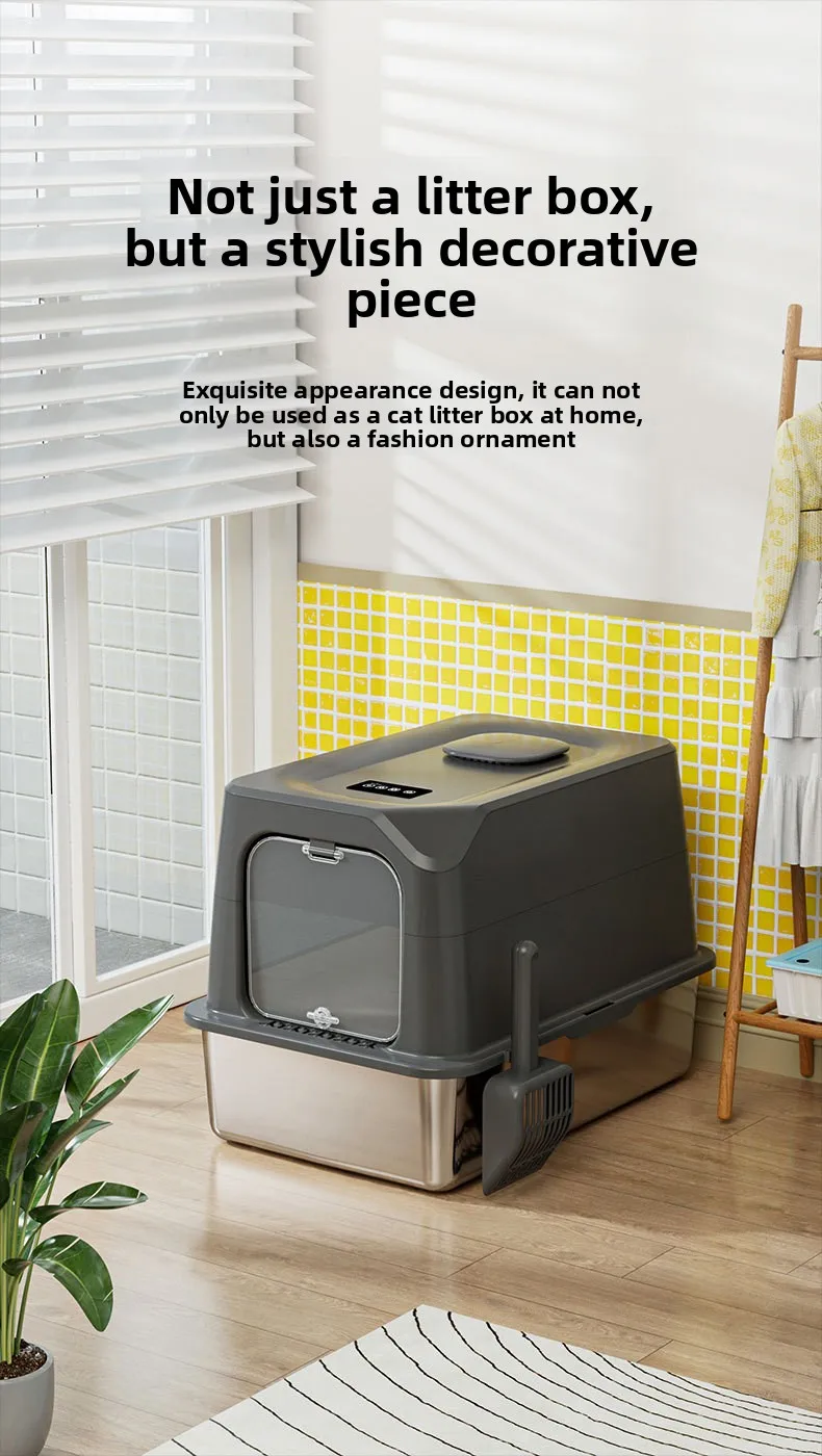 Automatic Self Cleaning Cat Litter Box Large Covered Deodorizing_voghion.com