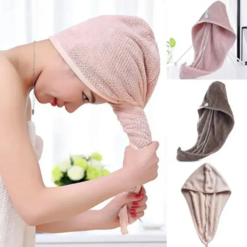 Shower Cap Magic Microfiber Hair Quick Drying Dryer Towel Bath Wrap Cap Quick Hat Turban Dry shower cap hair bonnet 1 Shower Cap Magic Microfiber Hair Quick Drying Dryer Towel Bath Wrap Cap Quick Hat Turban Dry shower cap hair bonnet