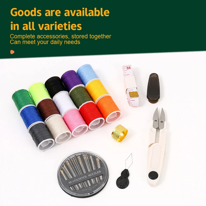 Portable Needle And Thread Sewing Box Set Multi-functional Home Travel Needle Thread Kit Hand Sewing Complete Needlework Tool