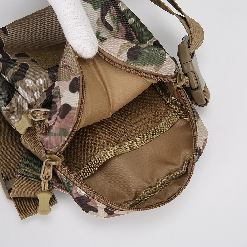 Camouflage crossbody bag, suitable for outdoor activities - hiking chest bag, with adjustable shoulder straps, side backpack