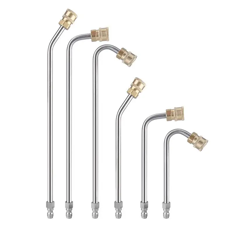 Pressure Washer Extension Wand 1/4" Quick Connector Lance Spear Curved Head Rod
