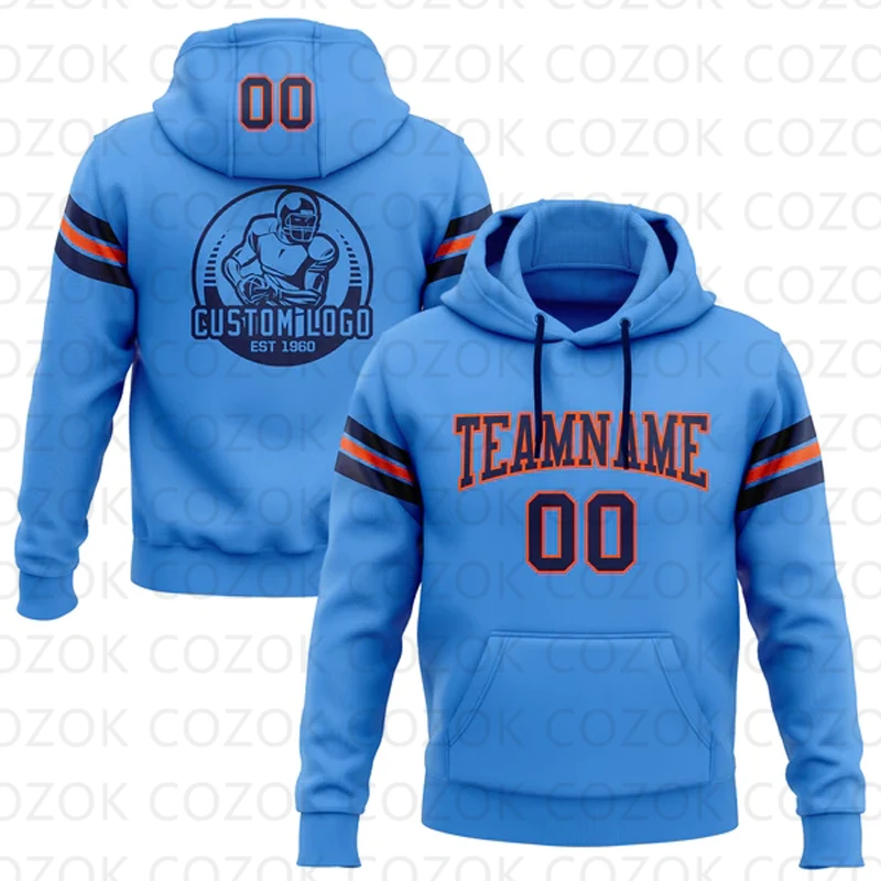 Customized Hoodie Blue Jersey 3D Printed  Unisex Pullovers Hoodie Casual Sweatshirts