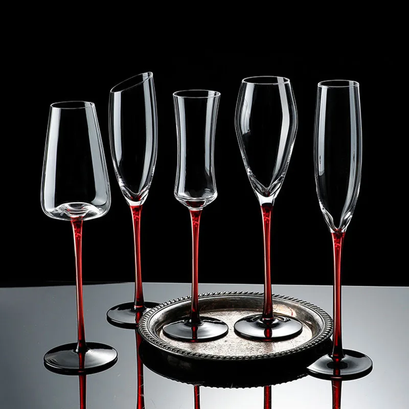 

1/2/4Pcs Creative Black Bow Tie Crystal Glass Bordeaux Champagne Goblet High Capacity High-End Light Luxury Burgundy Wine Glass