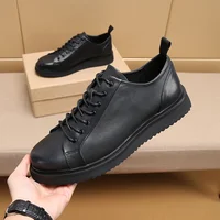 Cowhide Men's Shoes Leather Four Seasons Leisure Driving Shoes 1
