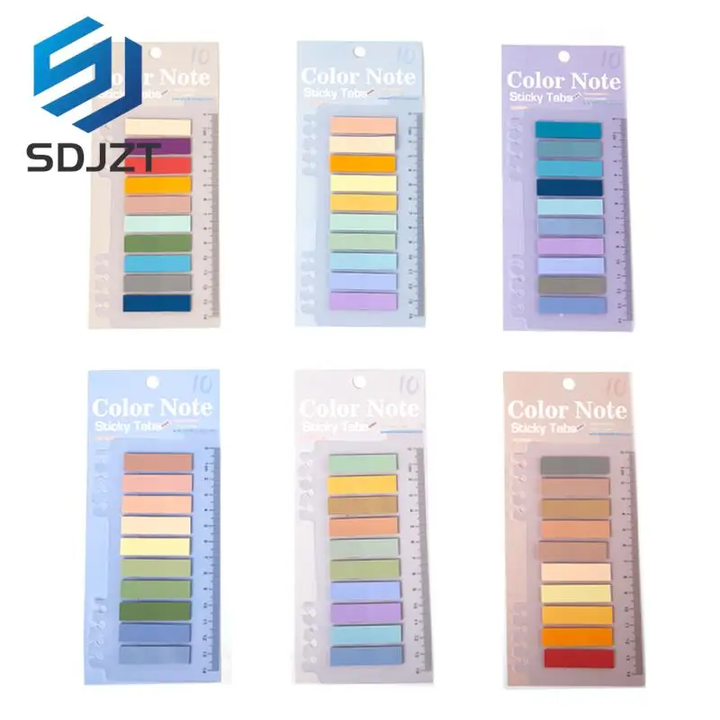 

200sheets/1pc Morandi Sticky Tabs Sticky Notes Tabs Page Markers Memo Pad Stickers Notepad Book Annotation Office School