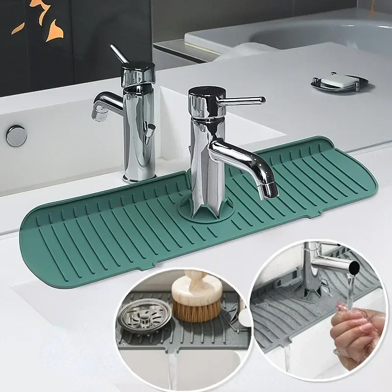 

Protector Mat Faucet Silicone Drainage Mat Sink Tools Splash Guard Drain Pad Water Splash Catcher Mats Sink Countertop