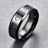 BONLAVIE 8mm Tungsten Carbide Ring Black Polishing Round Zircon Black Carbon Fiber Ring Engagement Wedding Rings for Men 2