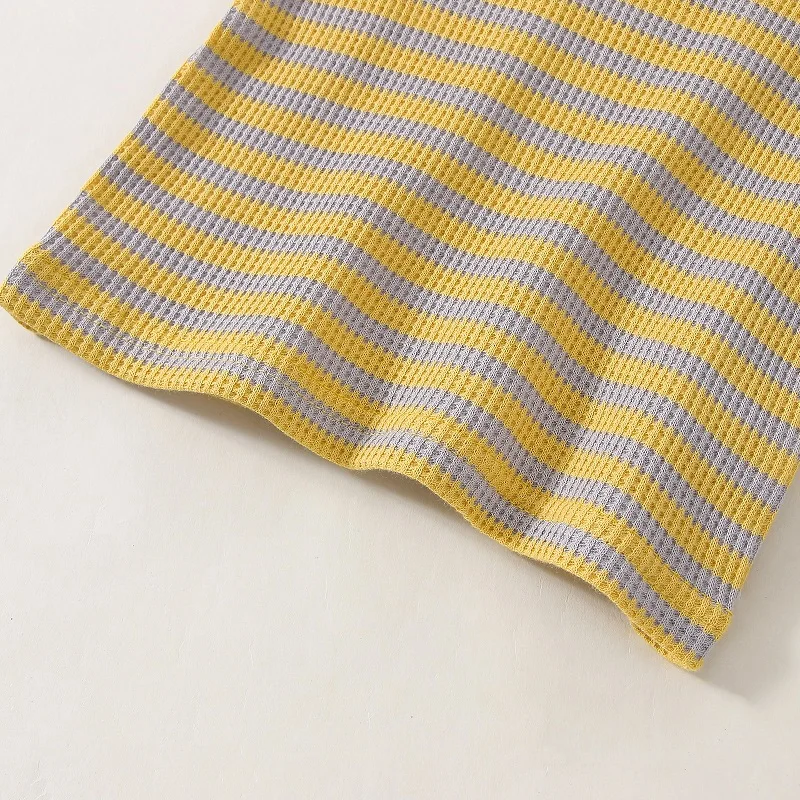baby clothing set essentials Infant clothes 0-6 years old summer boys striped T-shirt girls baby waffle cotton round neck short sleeve shorts two-piece set baby outfit matching set