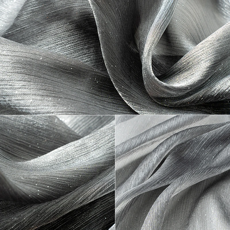 1 m glitzernder Sternenhimmel-Organza-Stoff für selbstgemachte Kleider, Hanfu-Röcke, Nähen, Hochzeit, Bühnendekoration, Netting, Organza-Netzstoff – Detail 5