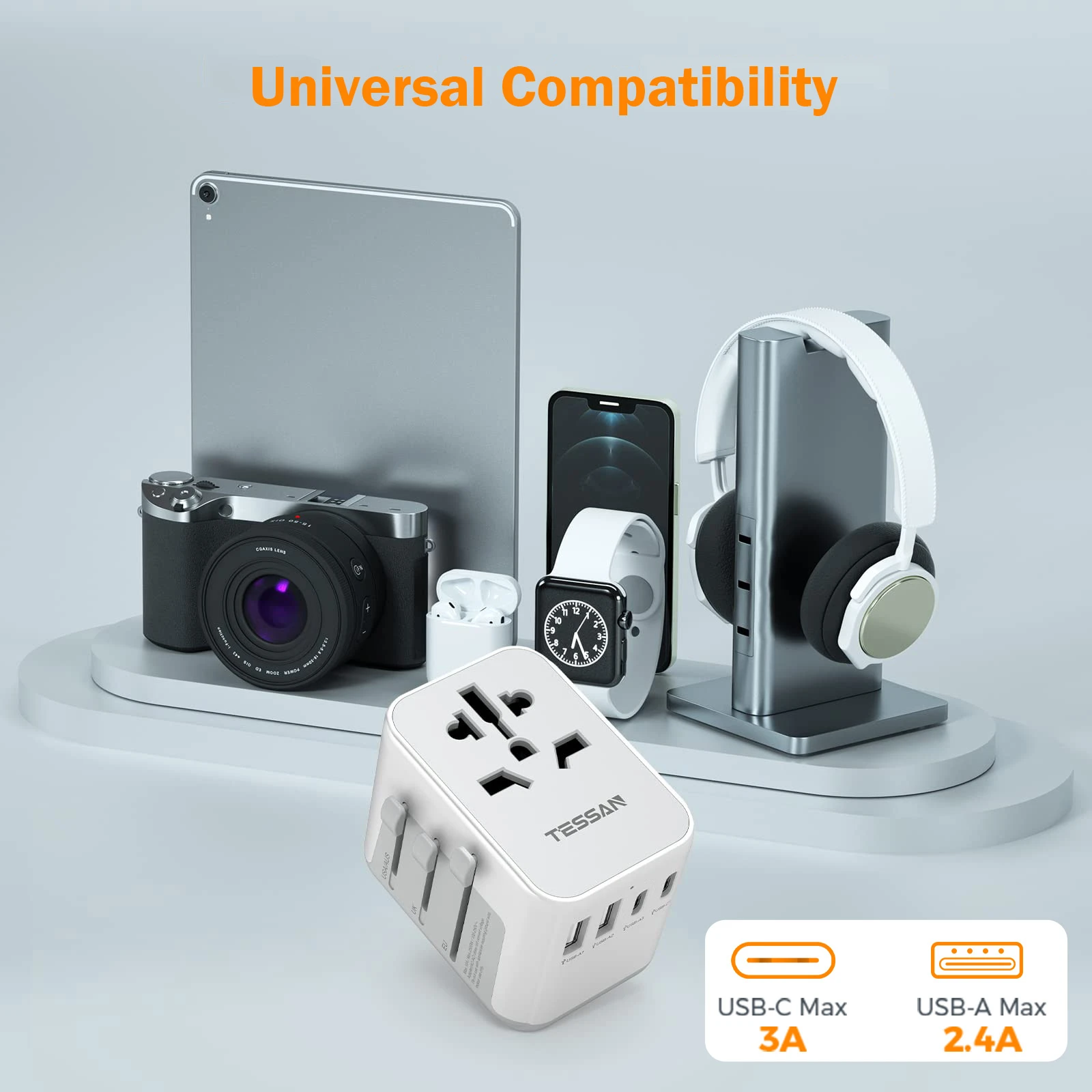 viagem com 3 portas usb e 1