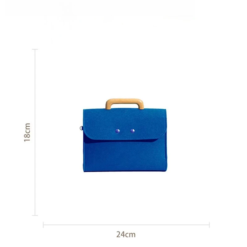 Premium Felt Gift Tote Bag Wood Handle Luxury Packaging 24x18x9cm Reusable Boutique Carrier for Business/Christmas/Wedding