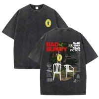 T-shirt vintage délavé Bad Bunny Debi Tirar Mas Fotos DTMF 2025 Album Hip Hop Tee Homme Femme Oversize 2026 Été Streetwear 1