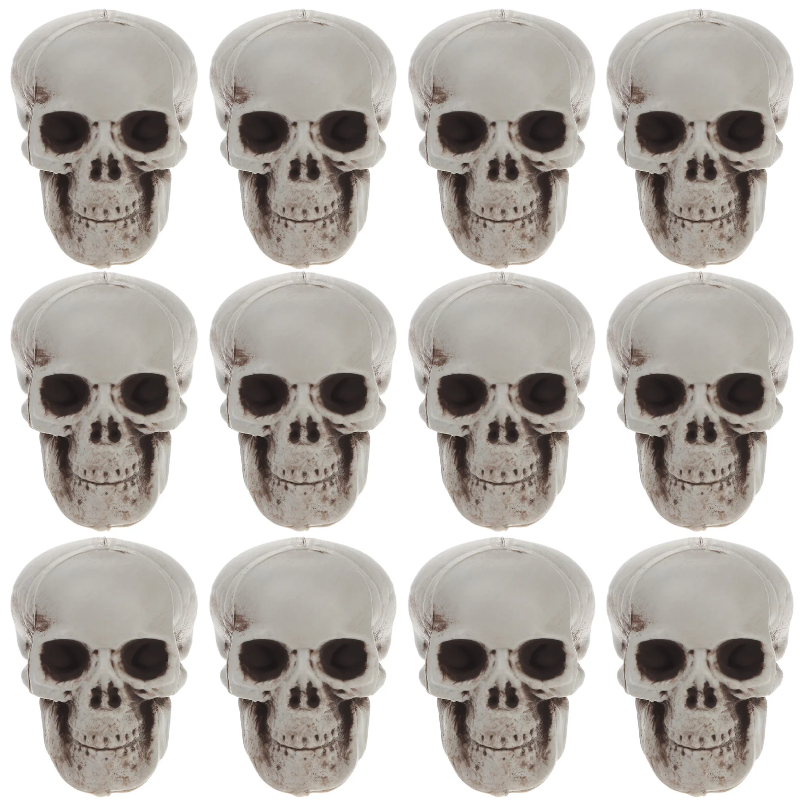 

12 Pcs Simulation Skull Model Fake Head Halloween Decorations Small Human Decorate
