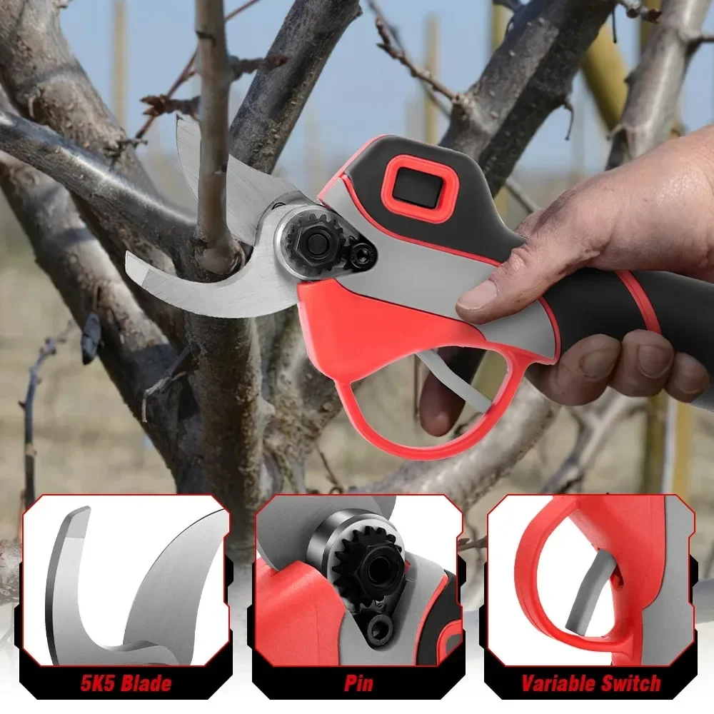 30mm 4Gears Brushless Electric Pruning Shears Cordless Rechargeable Fruit Tree Bonsai Pruning for Makita 18V Battery 4