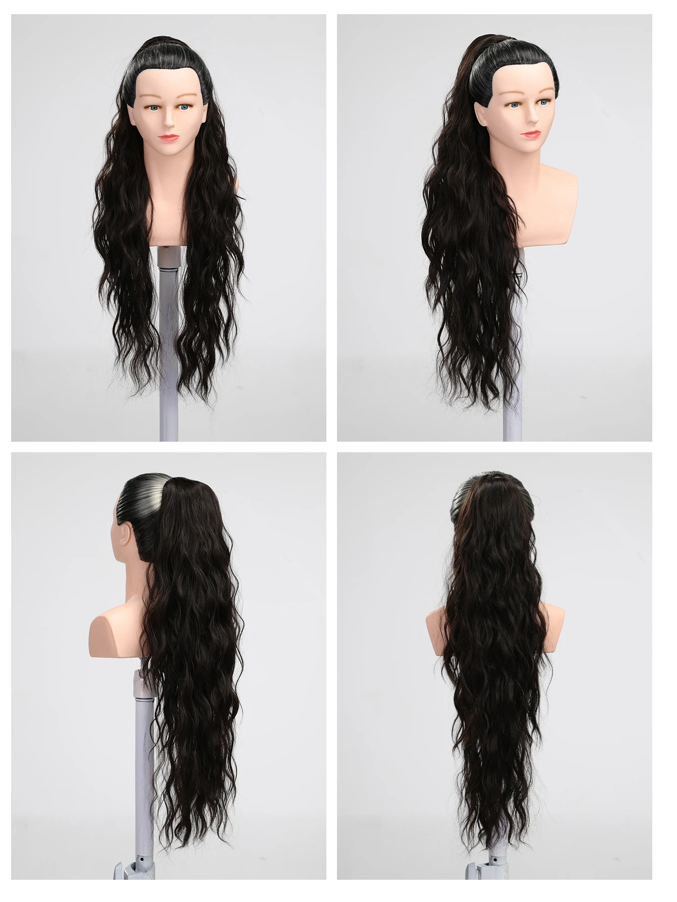 Clip in Ponytail Hair Extension 26 Inch Drawstring Ponytail for Women Long Curly Wavy Multi-color Daily