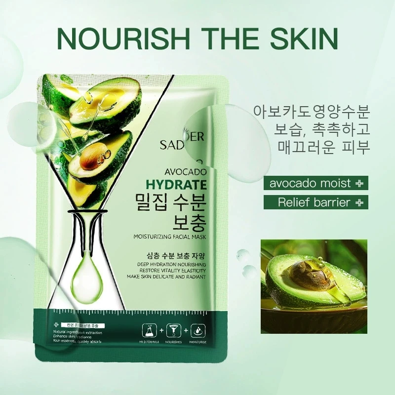 8pcs SADOER Fruits Face Mask for Facial Moisturizing Brightening Firming Hydrating Facial Masks Korean Skin Care Cosmetics