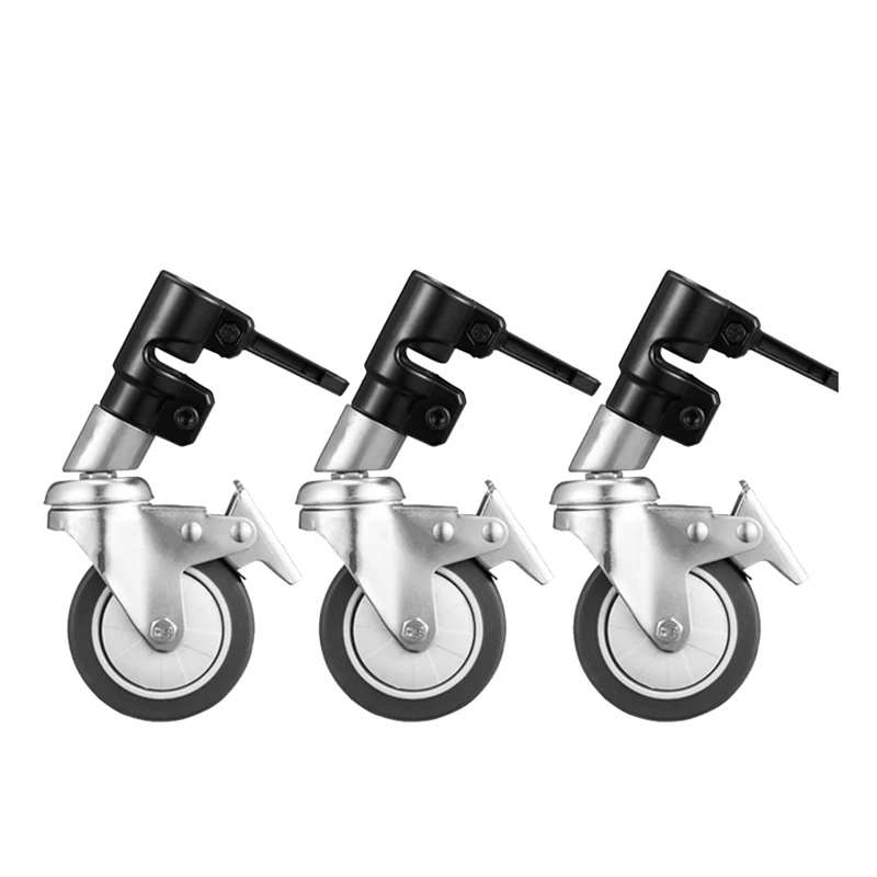 

3Pcs C-Stand Camera Swivel Caster Wheel Set,25MM Diameter For Photography Century Foldable Light Stand Tripod Magic Leg