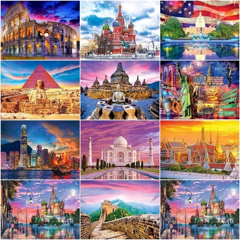 Gatyztory Painting By Numbers City Landscape For Adults Handmade Unique Gift Drawing On Canvans