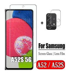 Premium HD Tempered Glass Camera Lens & Screen Protector - 2 Glass 1 Lens Film (For Samsung A52S 5G)