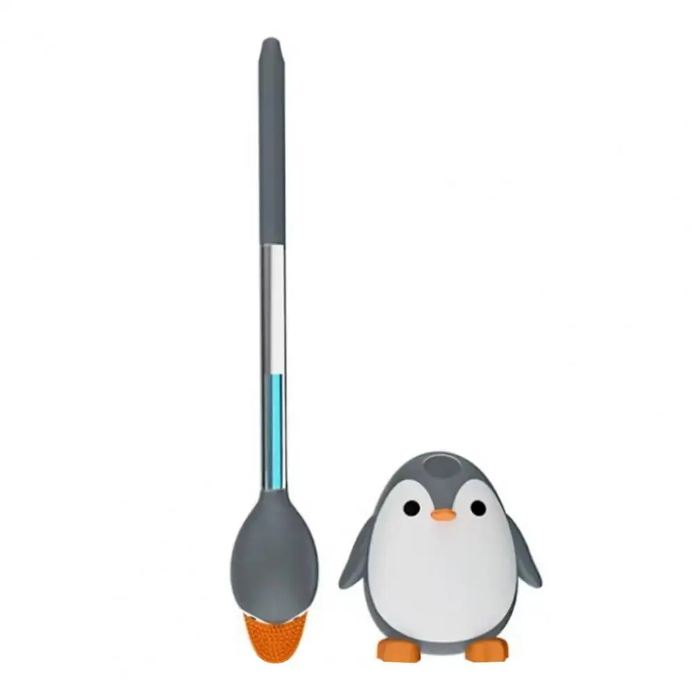 

Щетка для унитаза с длинной ручкой, в форме пингвина, настенная чаша с мягкой щетиной, держатель жидкости, инструмент для ванной комнаты для дома