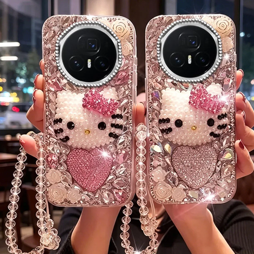 Für Honor Magic 7 Lite 7 Pro 6 Pro 5 Pro 4 Pro 3 Sanrio Diamant Strass Hallo Kitty Telefon Fall für Honor 8 Lite 6 5 Lite 4Lite