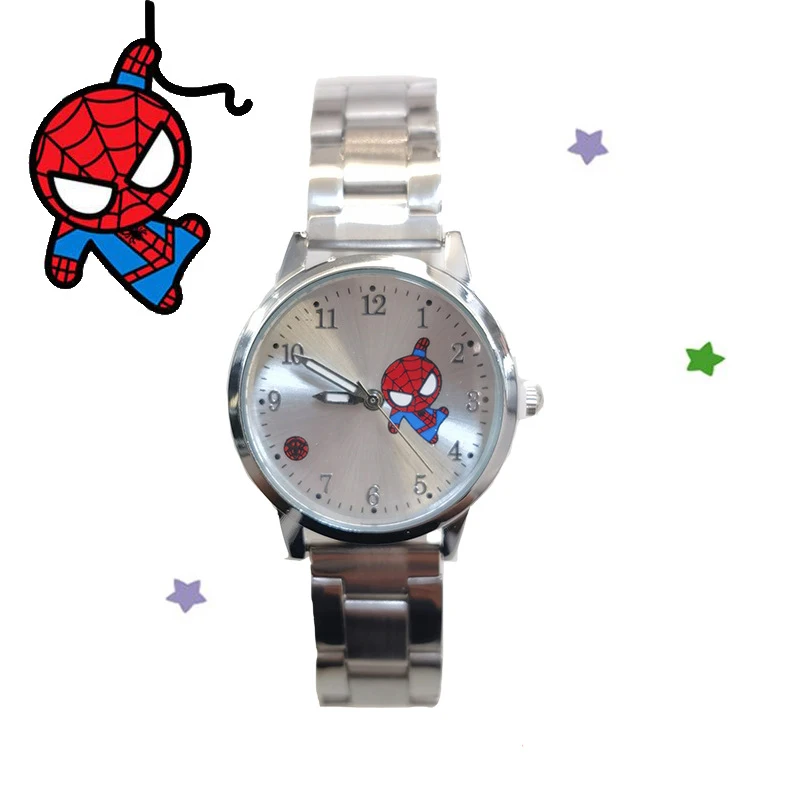 Disney Children's Watch Boys Girls Cartoon Iron Man Captain America Am pointer luminous Stainless Steel Band kids Watches gifts 3