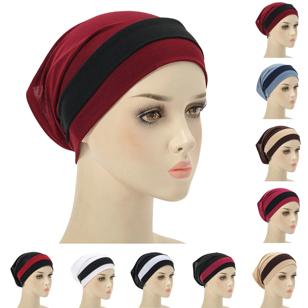 Musulmano Soft Inner Hijab Caps Stretch Turban Cap Tube Cap Donna Islamic Underscarf Bonnet Hat Fascia Femminile Turbante Mujer