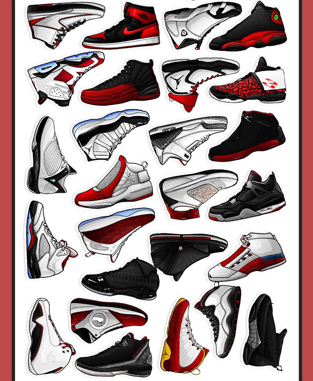 Shop Generic 50Pcs Michael Jordan Stickers NBA Sneaker Sticker Cartoon ...