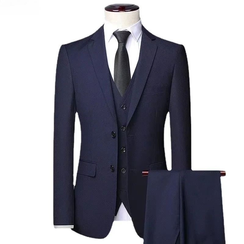 High Quality Suits For Men Wedding Elegant Blazers 3 Pieces 2 Set Jackets Vest Pants Business Formal Full Coats 2025