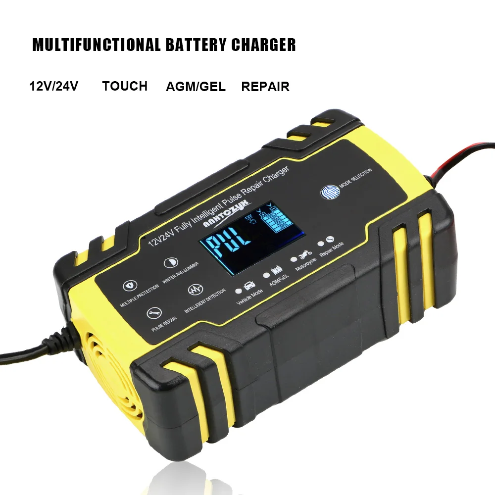 Pulse Repair Full Automatic Car Battery Charger 140W 12V 8A 24V 4A Intelligent Wet Dry Lead Acid Battery-chargers S2 28W 12V 2A car battery accessories