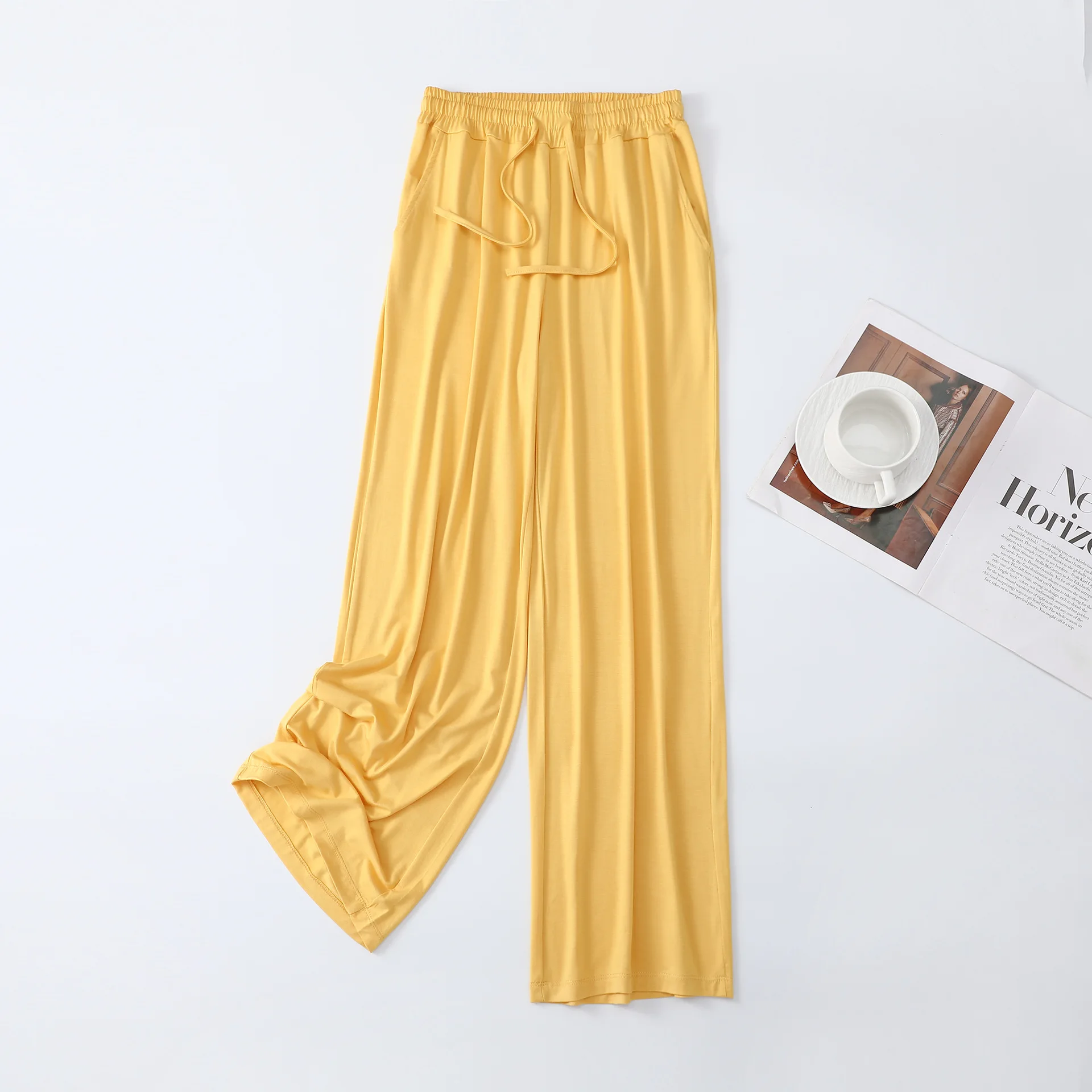 Dames pyjamabroek gestreept lichtgewicht en ademend voor lounge_voghion.com