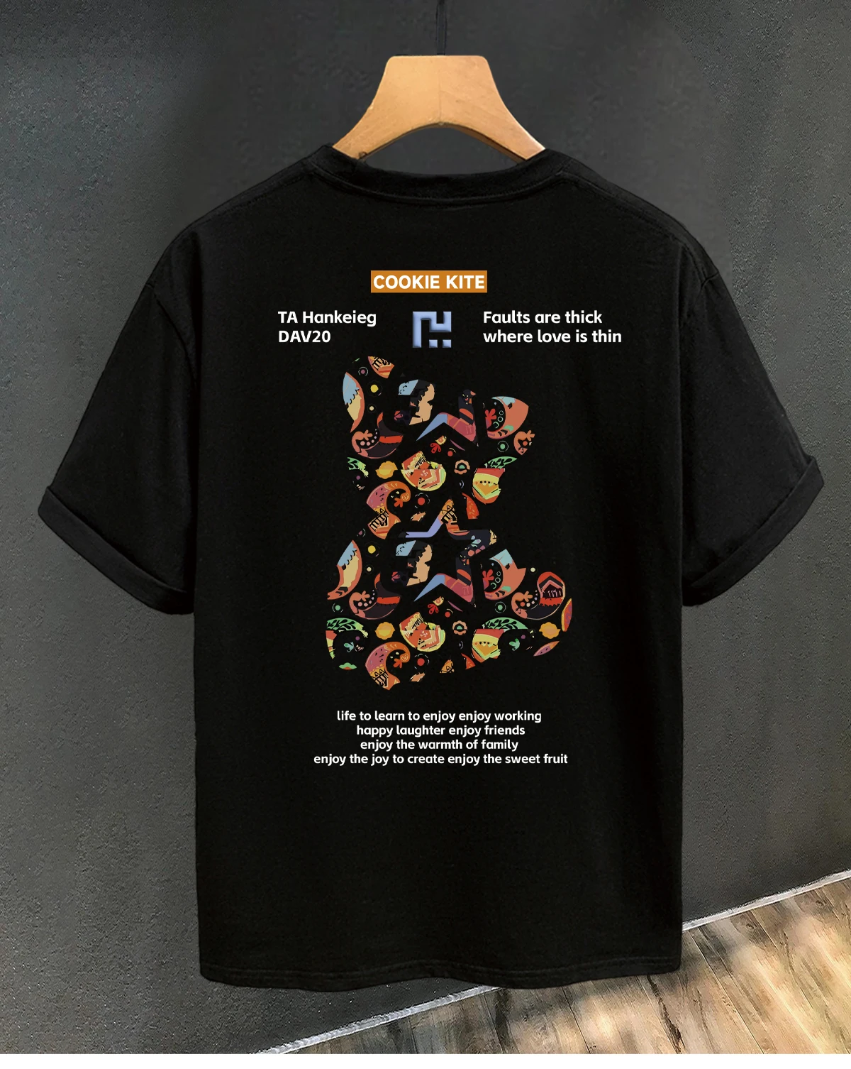 Summer-Fashion-Heavyweight-Men-s-English-Letter-100-Cotton-Bear-Print ...