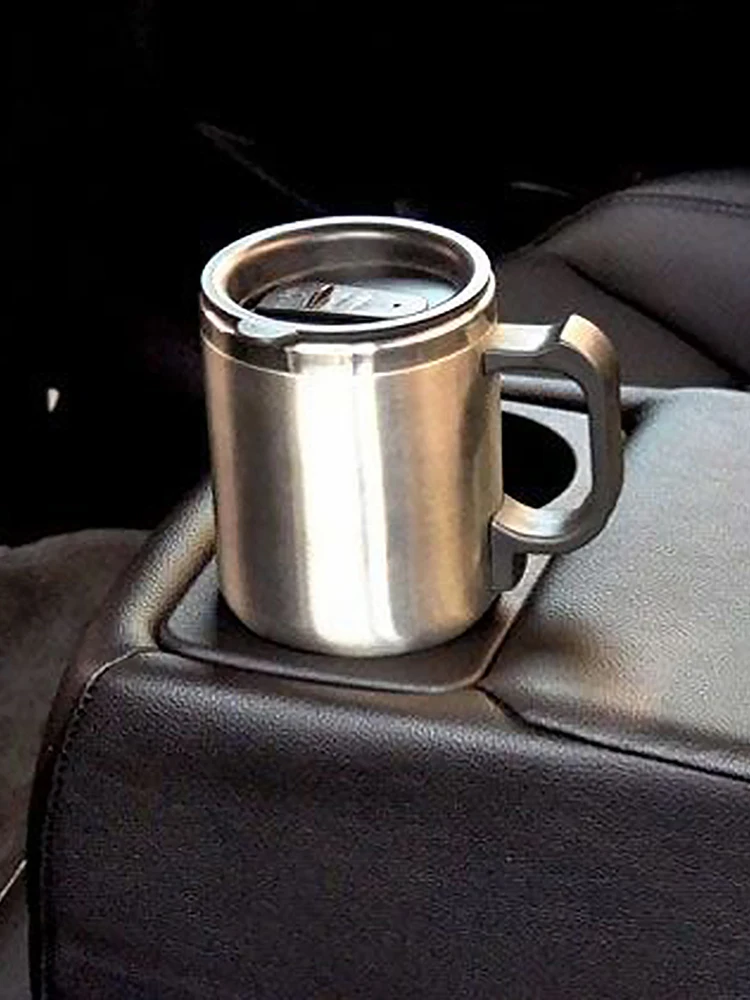 450ml Vehicle Heated Coffee Cup Stainless Steel Travel Electric Kettle 12V Heated Thermos Mug for Heating Water Coffee Milk Tea 6