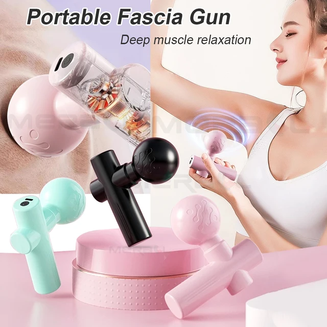 Mini Massage Gun Fascia Machine Muscle Relaxation Vibrating Gun Portable Rod Massage Fitness Equipment Neck Body Fascia Gun