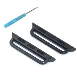 Dual Connector Adapter Set for Smartwatch Bands with Metal Clasp (Black)