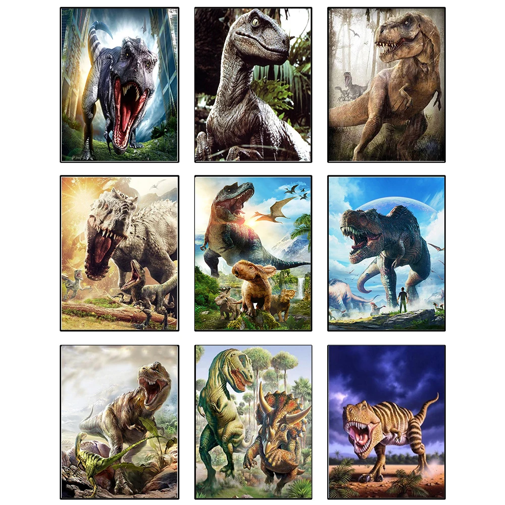 5D DIY Diamond Painting Dinosaur Full Drill SquareRound Animal Diamond  Embroidery Mosaic Rhinestone Pictures Home Decoration| | - AliExpress