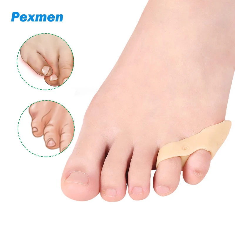 Pexmen 2Pcs Gel Bunion Corrector Pads Pain Relief Toe Straightener Separator Cushion Toes Protector Spacer Foot Care Tool 2pcs silicone soft bunion corrector double loop overlapping toe straightener friction pain relief foot care tool pedicure c1823