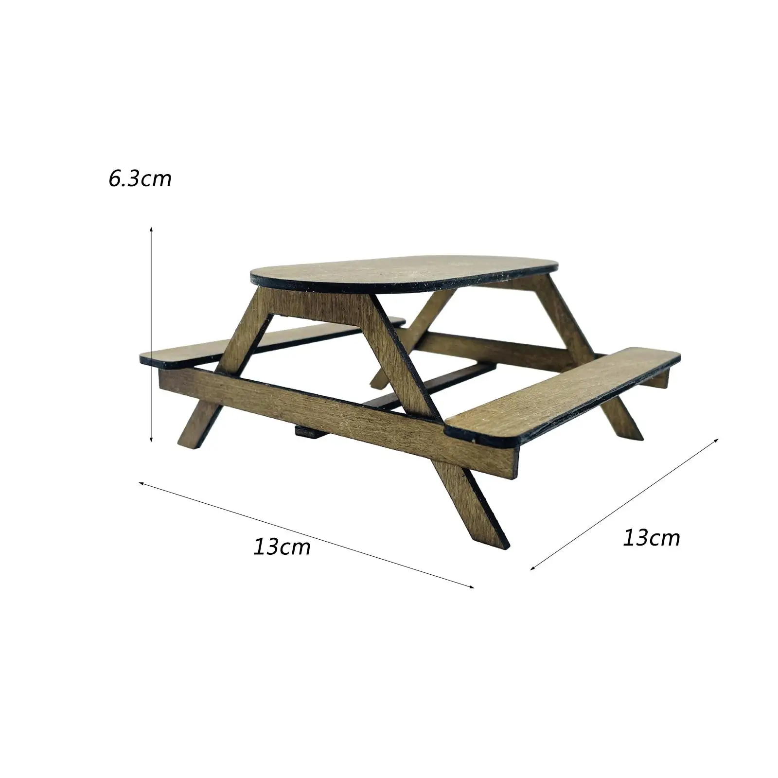 Dollhouse Miniature Picnic Tables 1:12 Table for Diorama Dollhouse Decoration