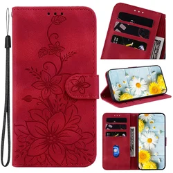 Premium Magnetic Leather Wallet Phone Case - Flip Cover for MOTO E7i POWER (Red)