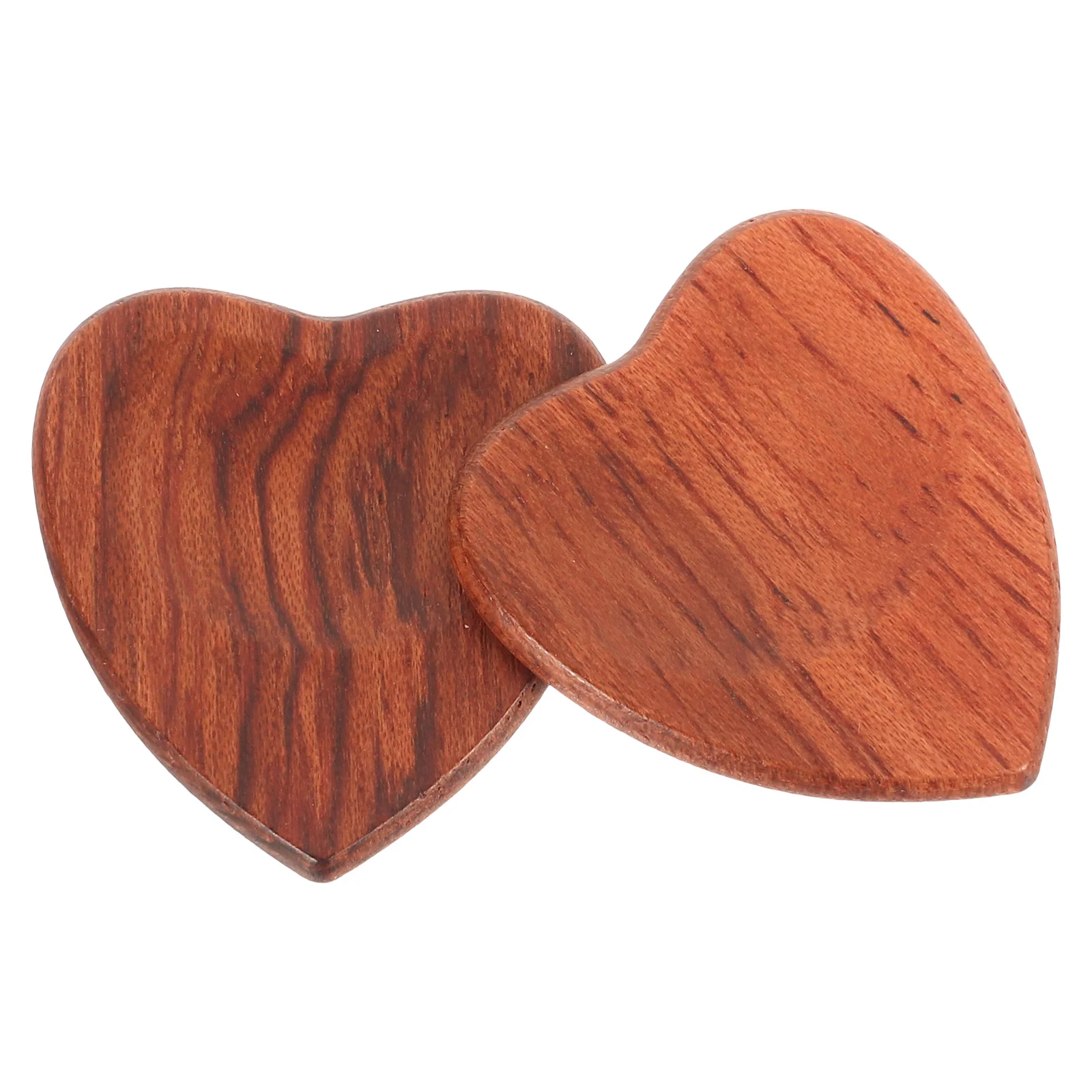 

2 Pcs Heart Shaped Guitar Picks Electric Wood Portable for Solid Wooden Accessories Compact Folk