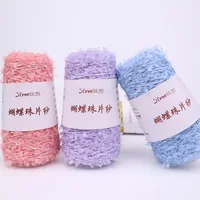 50g Fancy butterfly yarn sequin wool ball sequin thread hand woven fashion knitting wool 1