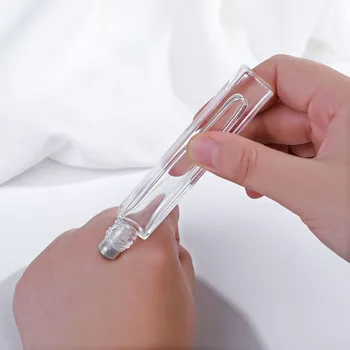 10/30pcs 10ml Square/Round Glass Roller Essential Oil Bottle Clear Roll On Perfume Bottle Empty Glass Vials Cosmetics Container 1