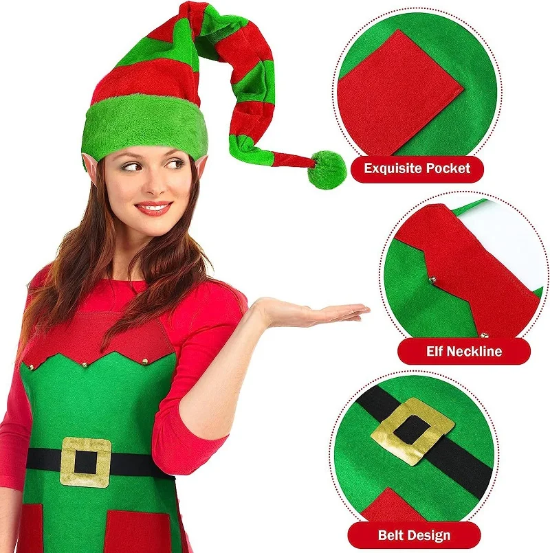 

New Christmas Decorations Christmas Clothing Supplies Christmas Kitchen Aprons Family Party Supplies Hats
