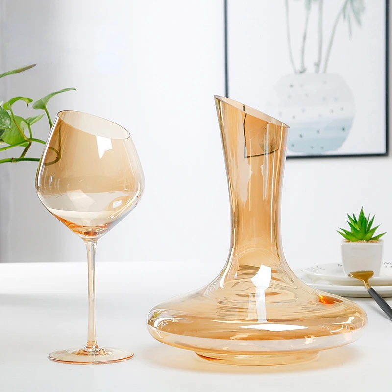 

1pcs 2pcs Handmade Red Wine Glass Ultra-thin Crystal Burgundy Glass Home Goblet Amber Large Pot-bellied Wine Glass wineglass