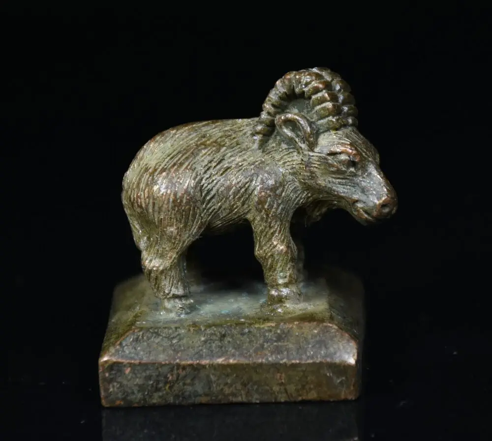 3.5Cm Rare Old China Bronze Dynasty Palace Zodiac Year Sheep Seal Sigillo Sigillo Sigillo Timbro