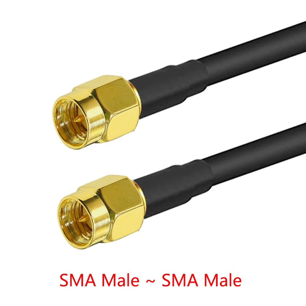 SMA-Stecker auf SMA-Buchse RG58 50 Ohm Kabel Koaxial-Verlängerungsstecker RPSMA-Stecker Jack rechtwinklig Crimp Messing RF – Detail 2