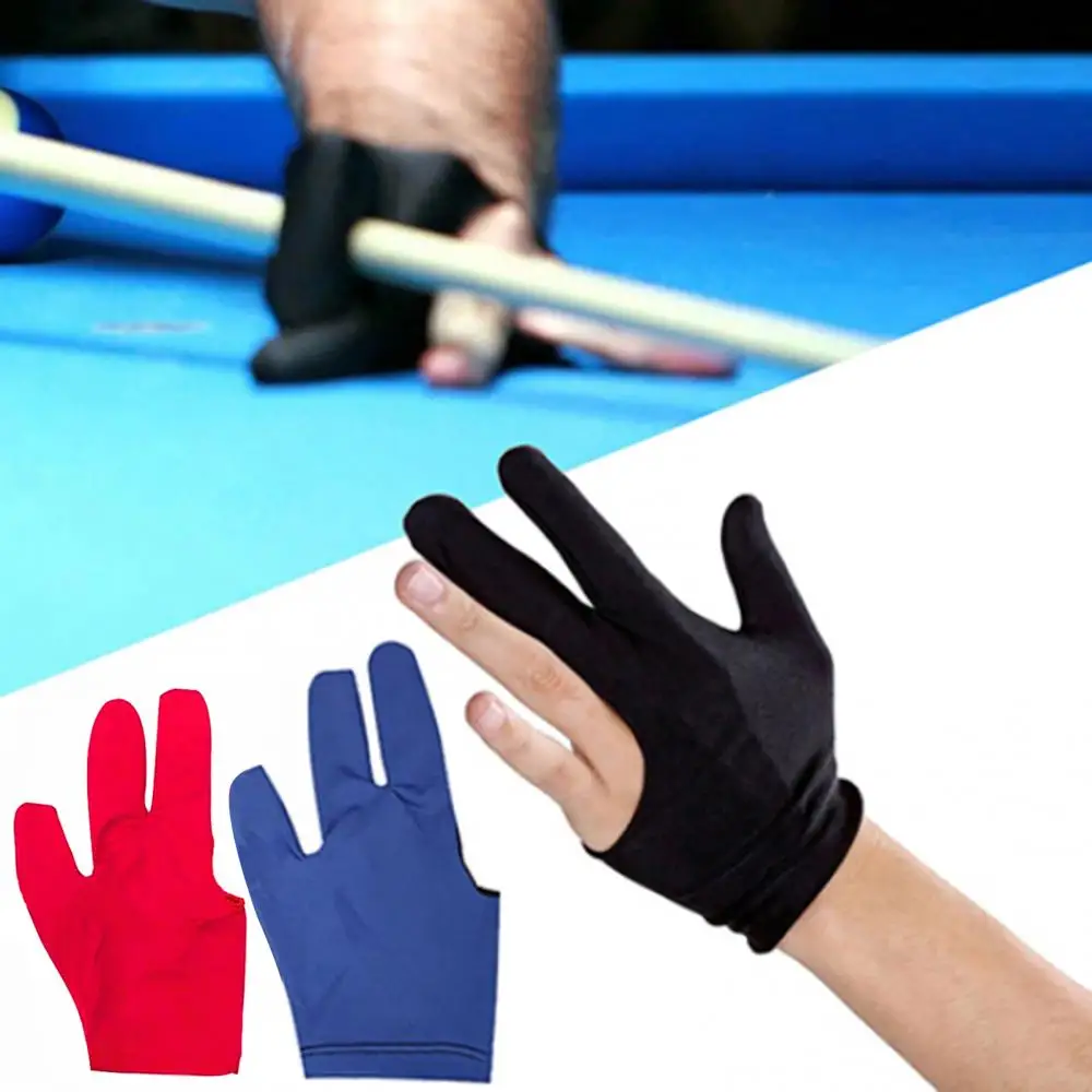 

Left Hand Spandex Snooker Billiard Cue Glove Pool High Quality Left Hand Open Three Finger Breathable Snooker Cue Gloves Mittens